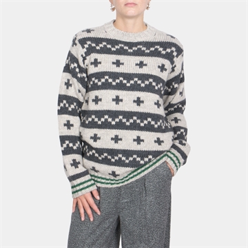 Mads Nørgaard Reykjavik Sweater Nature Melange/Charcoal Melange